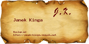 Janek Kinga névjegykártya